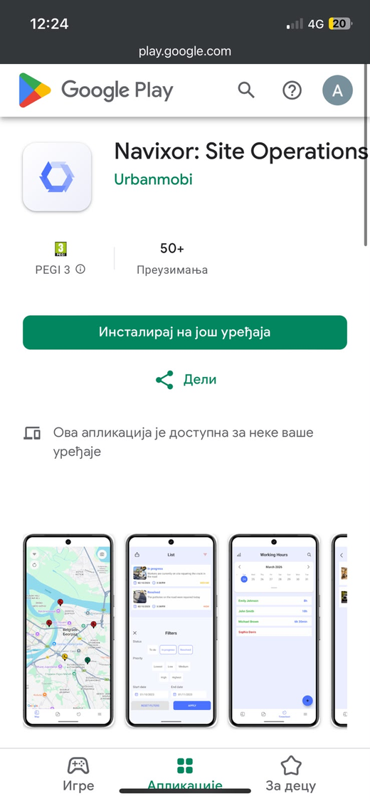 Navixor aplikacija na Google Play